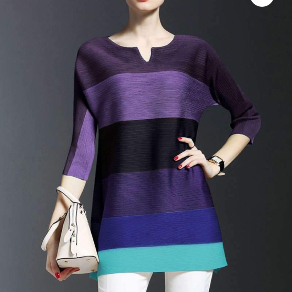 Color Block Tunic Top